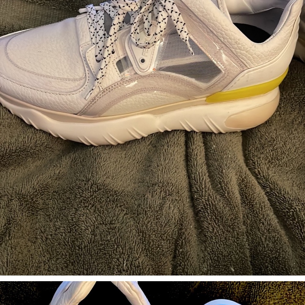 Fendi White Sneakers with Yellow Accent - Picture 5 of 7